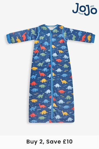 JoJo Maman Bébé Blue Dinosaur Print 3.5 Tog Toddler Sleeping Bag (701259) | £42