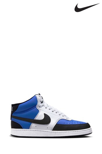 Nike biegania Blue Court Vision Mid Trainers (701357) | £80