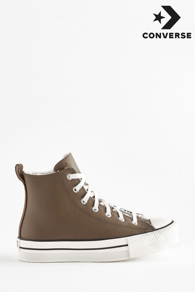 Girls brown converse on sale