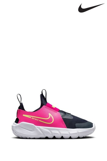 Nike shoe Pink/Navy Flex Runner 2 Junior Trainers (701842) | £33