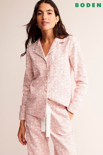 Boden Pink Brushed Cotton Pyjama Shirt (701977) | £38