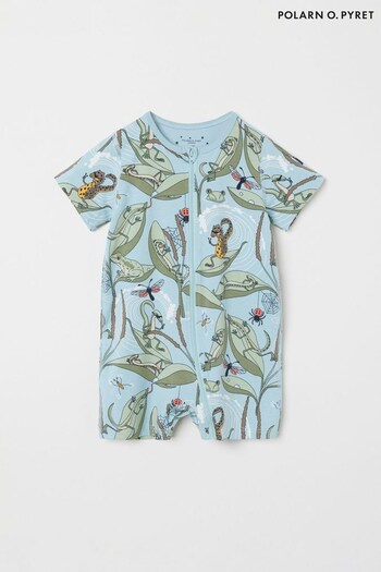 Polarn O Pyret Blue Organic Cotton Lizard Print Pyjamas (701981) | £24 - £26