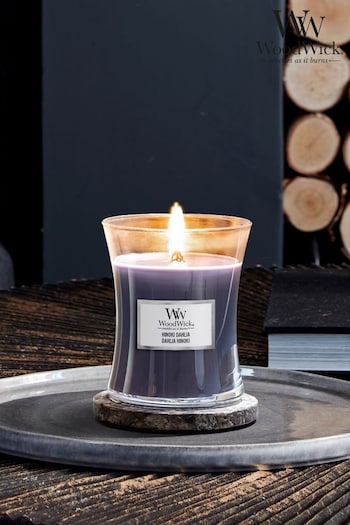 Woodwick Purple Medium Hinoki Dahlia Scented Jar Candle (701987) | £25