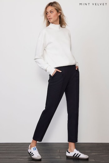 Mint Velvet Black Tapered Sweat Trousers cotton (702616) | £55