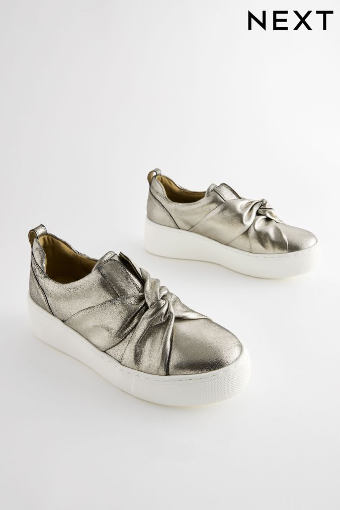 Women s Metallic Trainers Canvas Slip On Trainers Next UK