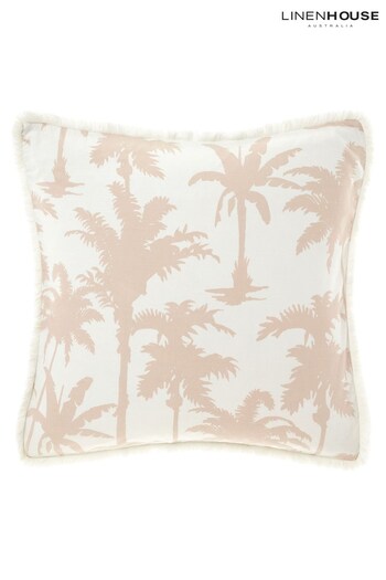 Linen House White Luana Palm Print Pillowcase Sham (702736) | £22