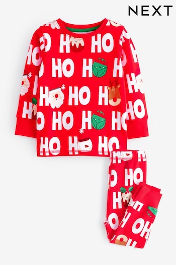 Red HoHoHo Christmas Snuggle Pyjamas (9mths-12yrs) (703001) | £13 - £18
