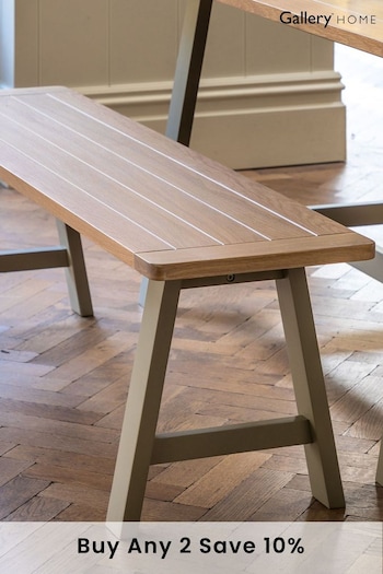 Gallery Home Prairie Cream Leroy Trestle Bench (703066) | £265