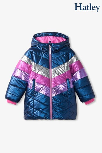 Hatley Blue Rainbow Shimmer Puffer Jacket (703211) | £85