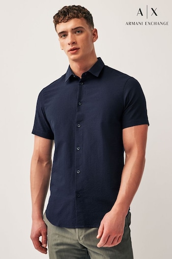 Armani XSPS01 Exchange Seersucker Texture Short Sleeve Shirt (703537) | £85