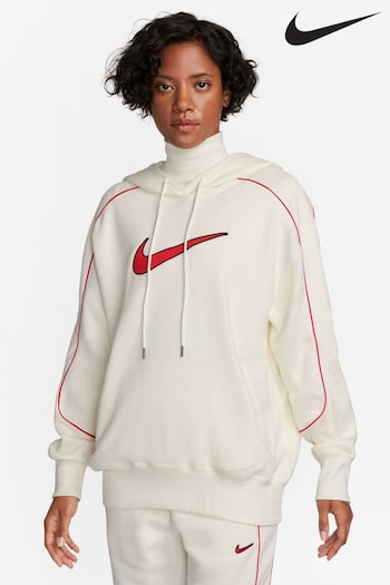 Nike White Piping Detail Swoosh Hoodie (703569) | £70