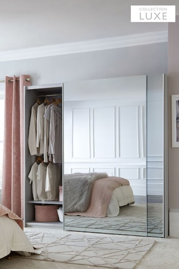 Mirror Mirror Sloane Collection Luxe Mirrored 2m Sliding 2m Semi Fitted Sliding Wardrobe (703849) | £1,099