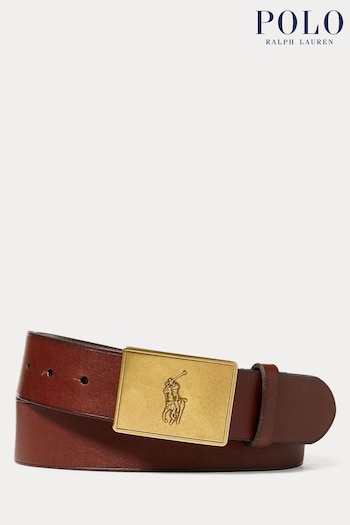 Polo Ralph Lauren Pony Plaque Leather Belt (704057) | £85