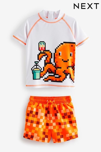 Orange Octopus Sunsafe Top and Shorts Set (3mths-7yrs) (704114) | £14 - £18