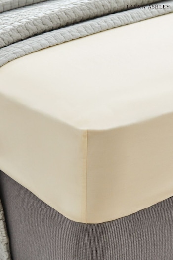 Laura Ashley Cream 200 Thread Count Cotton Fitted Sheet (704116) | £25 - £35