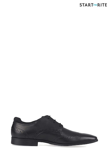 Start-Rite Tailor Black Lace Up Leather Brogue School Shoes (704189) | £56 - £60