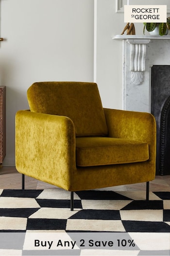 Rockett St George Luxe Needlecord Velvet Vintage Green The Edie Chair (705023) | £435