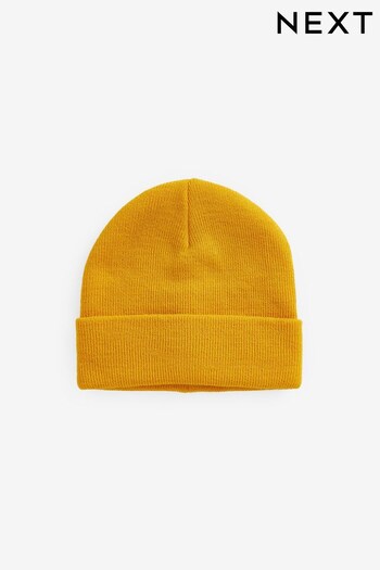 Yellow Flat Knit Beanie Hat (3mths-16yrs) (705183) | £4 - £7