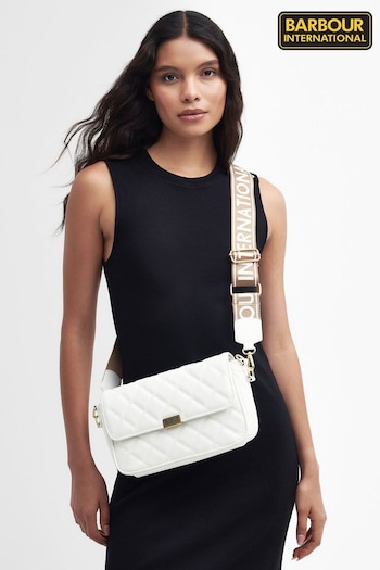 Barbour® International Sloane Quilted Logo Cross-Body White Bag (705230) | £80