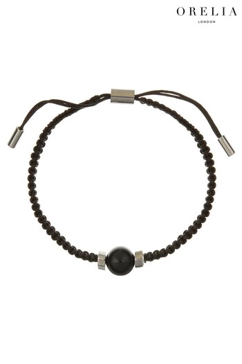 Orelia & Joe Black Semi Precious & Bead Adjustable Bracelet (705266) | £25