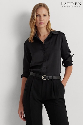 Lauren Ralph Lauren Satin Charmeuse Black Shirt (705537) | £159