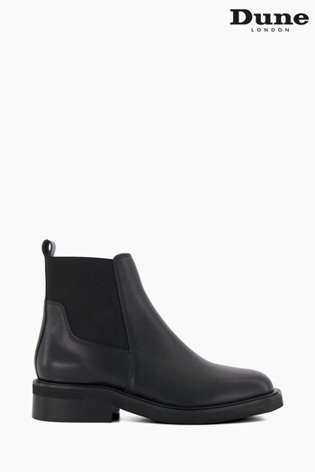 Dune London Penney Square Toe Chelsea Black Boots (705904) | £140
