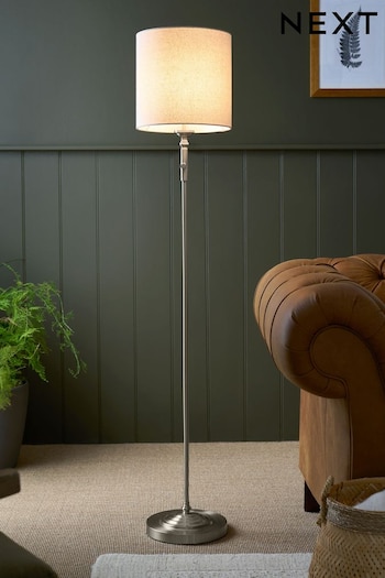 Brushed Chrome Burford Battery Operated Floor Lamp (706009) | £99