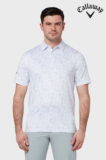 Callaway Apparel Mens Golf Allover Chev White Polo Shirt (706145) | £40