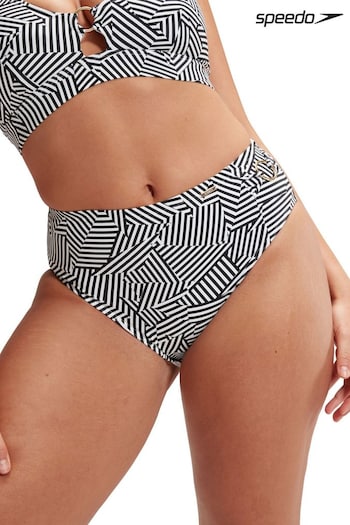 Speedo Boxs Shaping Printed High Waisted Black Briefs (706389) | £24