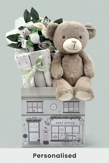 Babyblooms New Baby Grey Gift Hamper with Charlie Bear Soft Toy (706553) | £78