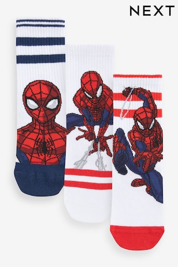 Spider-Man White Ground Ribbed Socks 3 Pack (707076) | £10 - £13