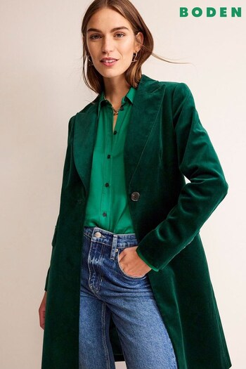 Boden Green Canterbury Velvet Coat (707077) | £220