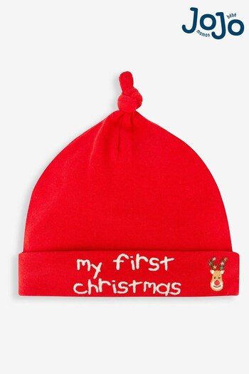 JoJo Maman Bébé Red My First Christmas Baby Hat (707142) | £5