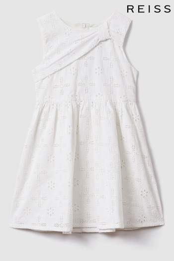 Reiss Ivory Mabel Teen Cotton Broderie Lace Dress (707166) | £80