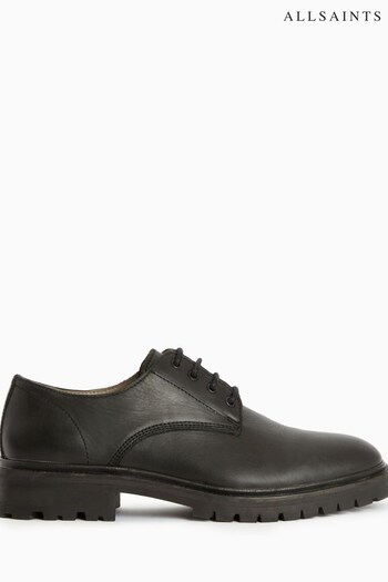 AllSaints jarred Leather Black Shoes (707483) | £189