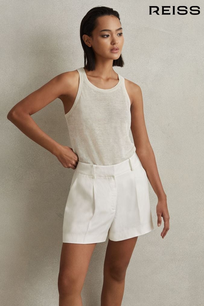Buy Women s White Linen Shorts Online Next UK
