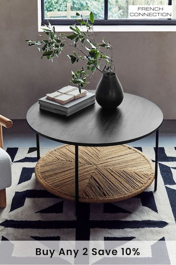 French Connection Metal and Jute Tatami Coffee Table (707742) | £350