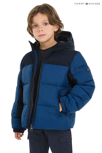 Tommy Navy Hilfiger Kids Blue New York Hooded Jacket (708141) | £130 - £150