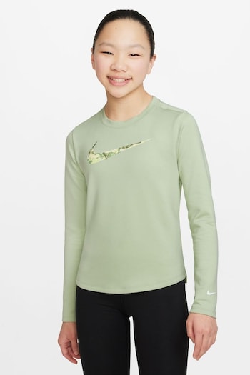Nike Green Dri-FIT One Long-Sleeve Base Layer Top (708151) | £30