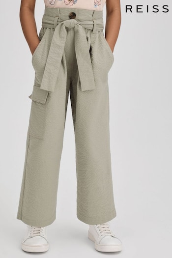Reiss Khaki Bax Junior Textured Cargo Trousers (708209) | £40
