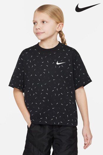 Nike Black Oversized Swoosh Boxy T-Shirt (708215) | £25