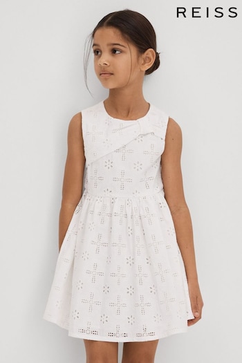 Reiss Ivory Mabel Junior Cotton Broderie Lace Dress (708262) | £70