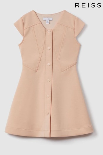 Reiss Pink Clover Junior Scuba Cross-Back Dress (708284) | £50