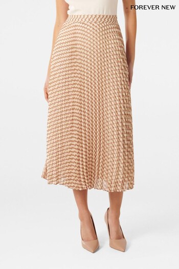 Forever New Brown Hailee Pleated Skirt (708392) | £60