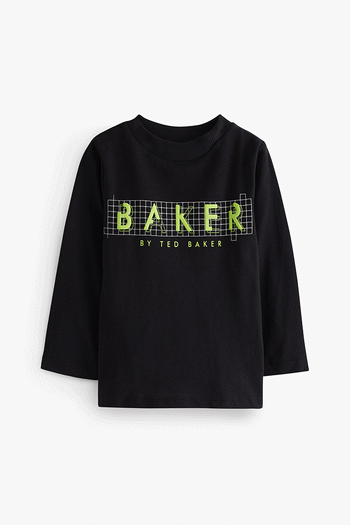 Baker by Ted Baker Long Sleeve Graphic Black T-Shirt (708782) | £18 - £24