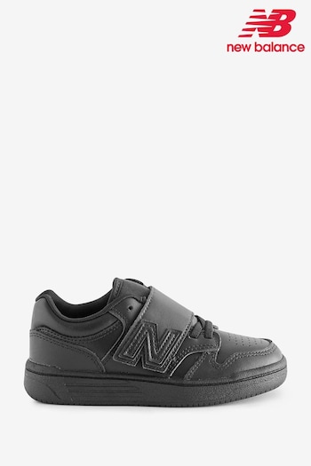 New Balance Black Boys Bungee Lace with Top Strap 480 Trainers (708834) | £55