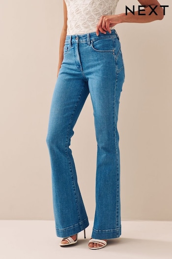 Denim Lift Style And Shape Mid Wash Flared velvet Jeans (708867) | £48