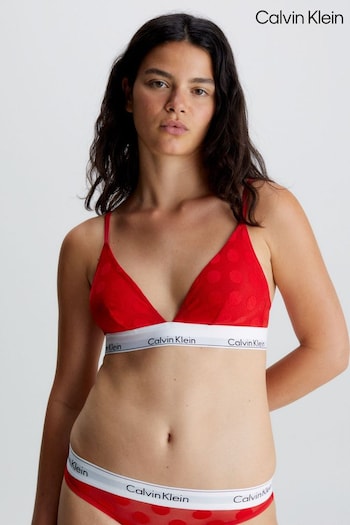 Calvin Klein Red Modern Cotton Unlined Triangle Bralette (709143) | £35