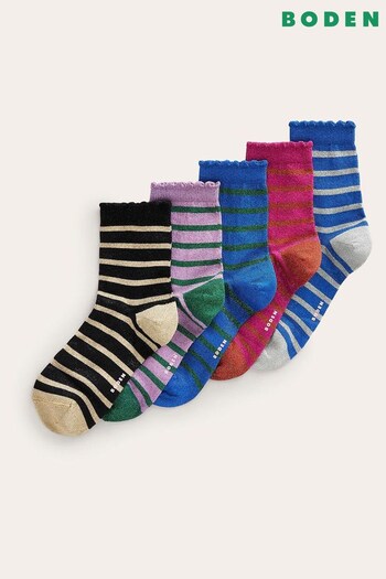 Boden Gold Sparkle Ankle Socks 5 Packs (709207) | £35
