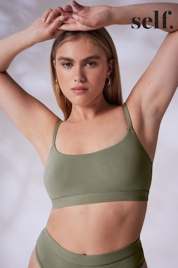 self. Khaki Green Smoothing Comfort Non Wired Bralette (709379) | £16